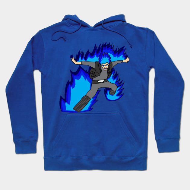 Blue Flame Power Hoodie by Leeker Shop